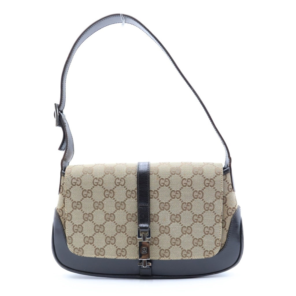 GUCCI(グッチ) ジャッキー GGキャンバス レザー ワンショルダーバッグ ベージュ/ブラウン 001・3824 レディース