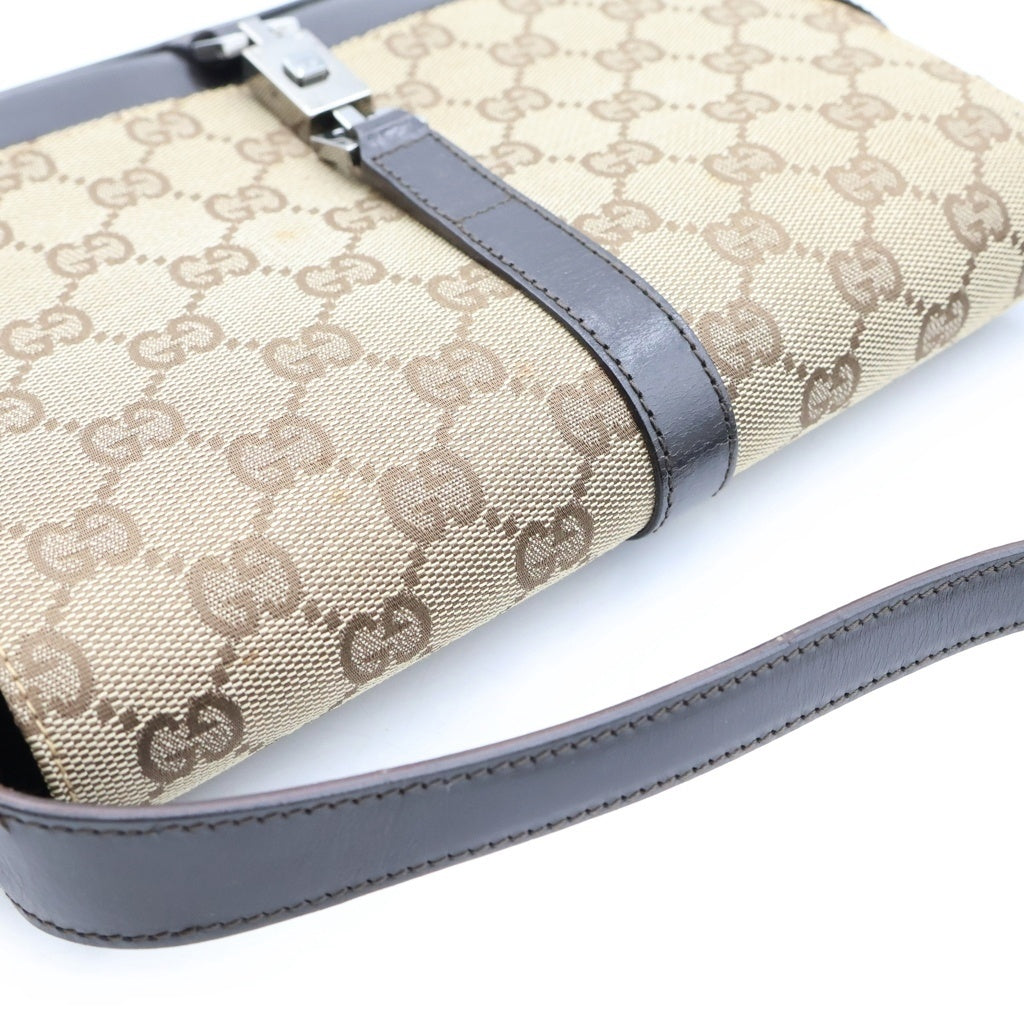 GUCCI(グッチ) ジャッキー GGキャンバス レザー ワンショルダーバッグ ベージュ/ブラウン 001・3824 レディース