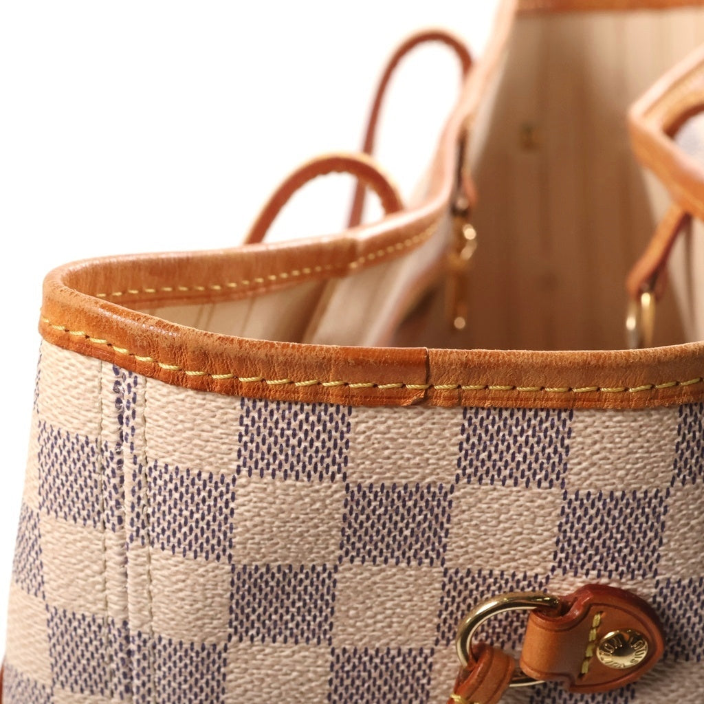 LOUIS VUITTON(ルイヴィトン) ネヴァーフルMM ダミエ ハンドバッグ トートバッグ アイボリー レザー×PVC N51107 ゴールド金具 レディース