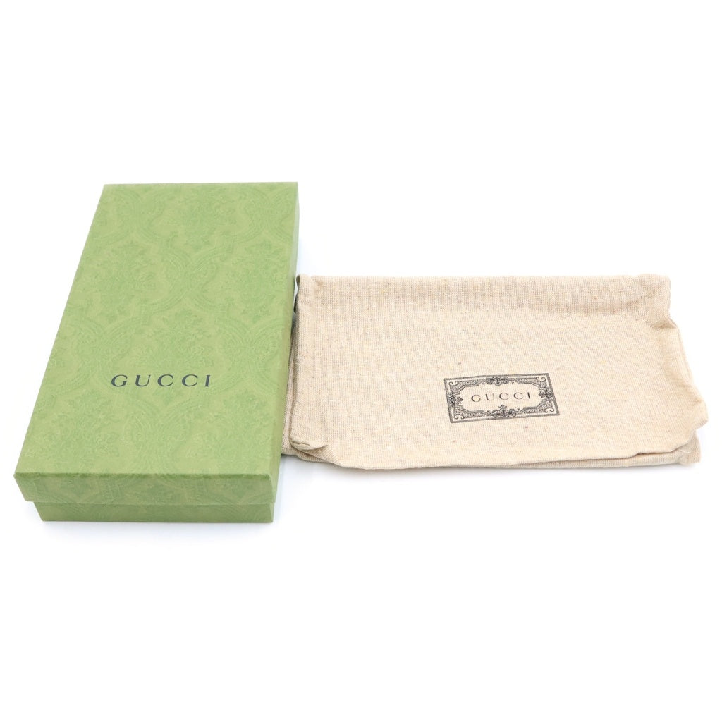 GUCCI(グッチ) ばなにゃ コラボ GGスプリーム ロングウォレット 長財布 カードケース ベージュ レザー×PVC ゴールド金具 レディース