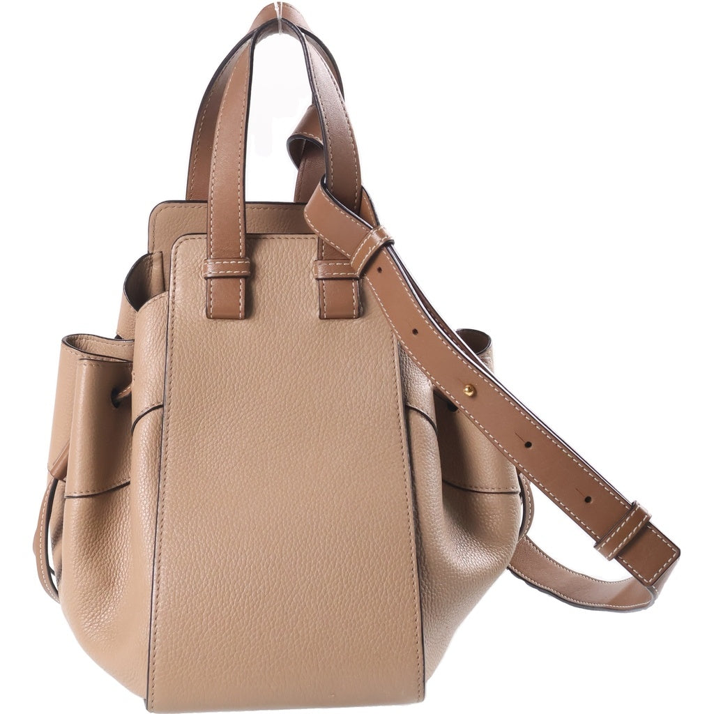 LOEWE(ロエベ) ハンモック ミニ 2WAYハンドバッグ ショルダーバッグ ブラウンベージュ レザー ゴールド金具 レディース