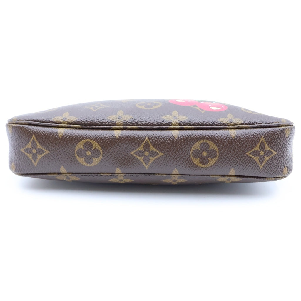 LOUIS VUITTON(ルイヴィトン) モノグラムチェリー ポシェットアクセソワール PVC レザー ハンドバッグ アクセサリーポーチ ブラウン M95008 レディース