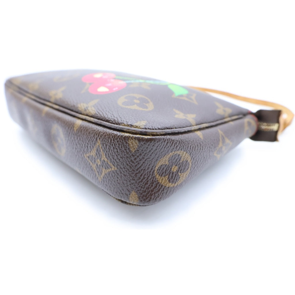 LOUIS VUITTON(ルイヴィトン) モノグラムチェリー ポシェットアクセソワール PVC レザー ハンドバッグ アクセサリーポーチ ブラウン M95008 レディース