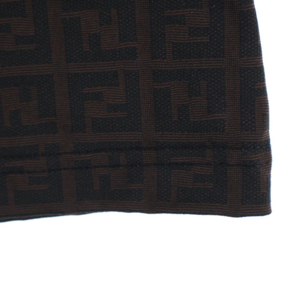 FENDI(フェンディ) OLD ズッカ総柄 クルーネック 半袖ストレッチTシャツ カットソー イタリア製 ブラウン系