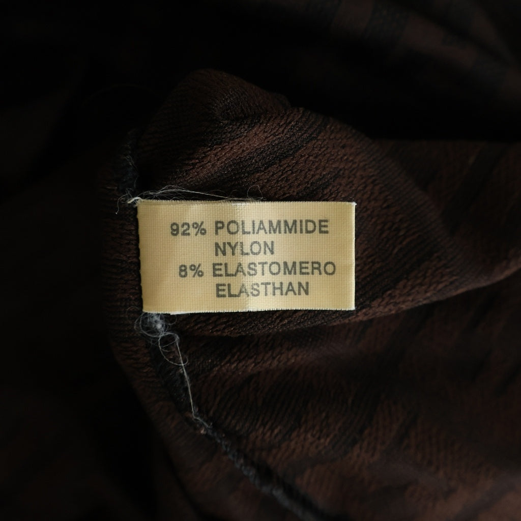 FENDI(フェンディ) OLD ズッカ総柄 クルーネック 半袖ストレッチTシャツ カットソー イタリア製 ブラウン系