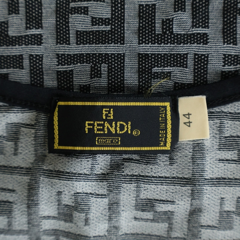 FENDI(フェンディ) OLD ズッカ総柄 クルーネック 半袖Tシャツ カットソー ロゴ イタリア製 グレー