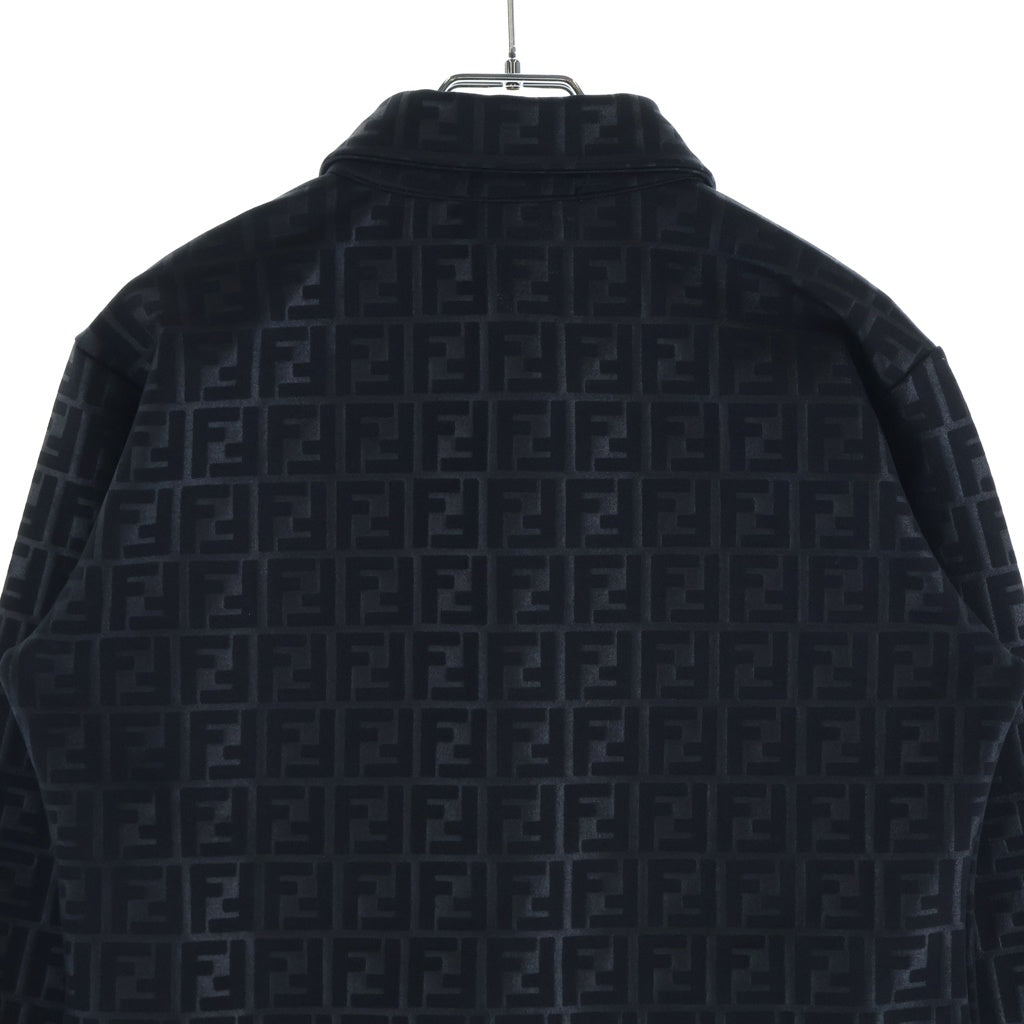 FENDI(フェンディ) OLD ズッカ総柄 長袖シャツ ポリエステル ロゴ イタリア製 ブラック