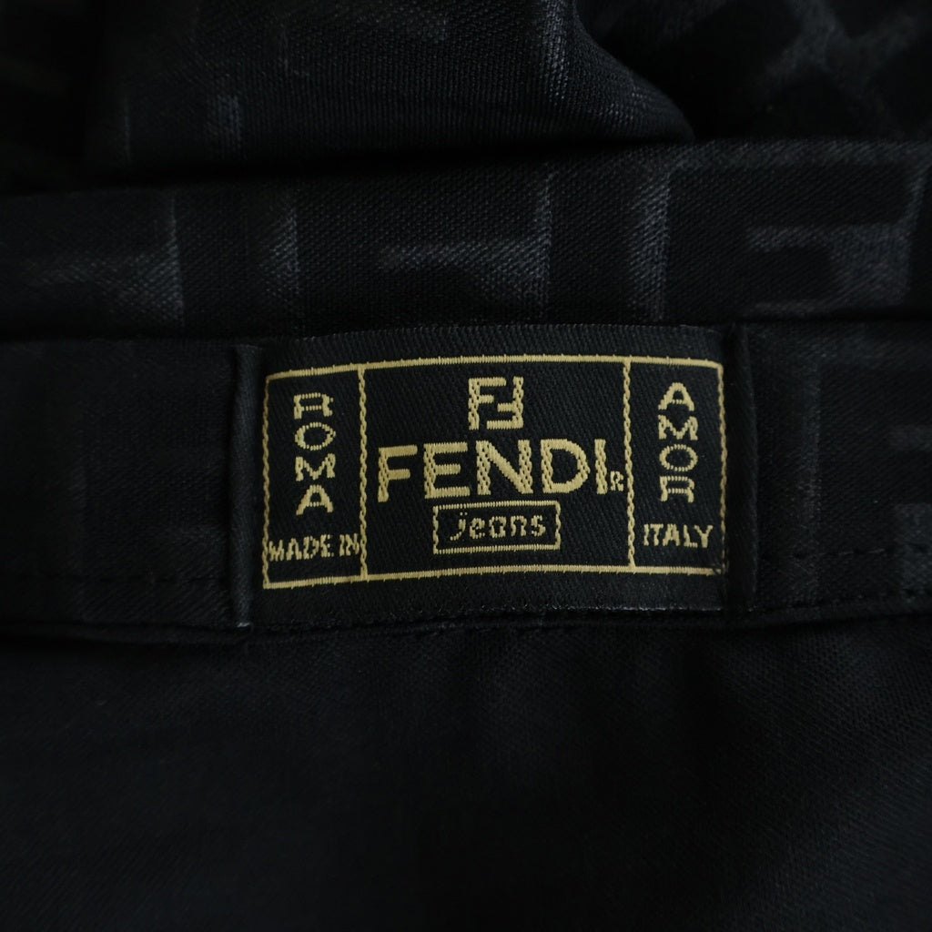 FENDI(フェンディ) OLD ズッカ総柄 長袖シャツ ポリエステル ロゴ イタリア製 ブラック