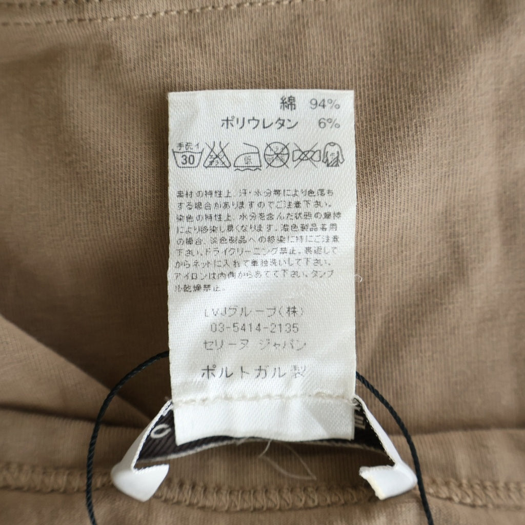 CELINE(セリーヌ) 馬車ロゴ クルーネック タンクトップ ノースリーブ コットン ブラウン 2 0A27 レディース