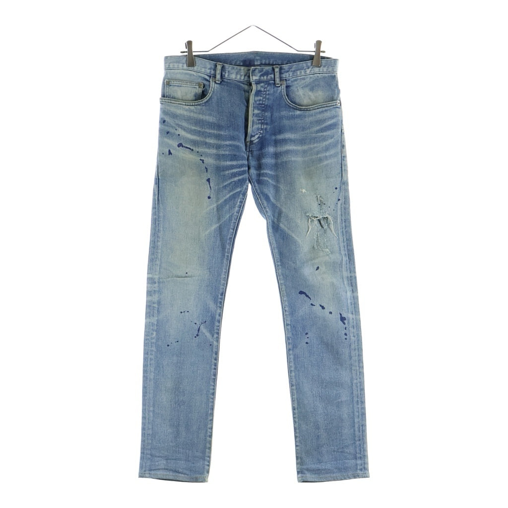 Dior HOMME(ディオールオム) 11SS archive クリス期 INK ME DENIM PANTS インクミー ペイント加工デニムパンツ インディゴ 163D020TY456