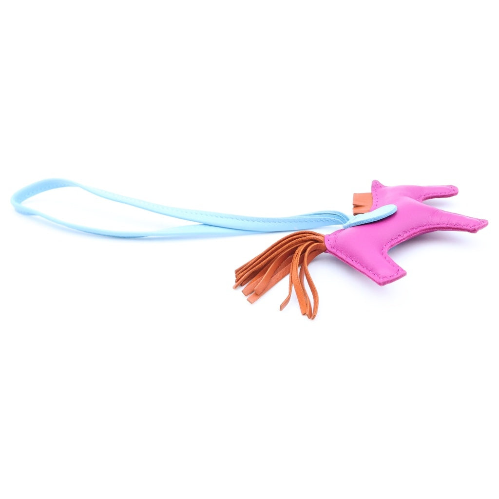 HERMES(エルメス) ロデオチャーム PM バッグチャーム パープル×ライトブルー×オレンジ レザー レディース