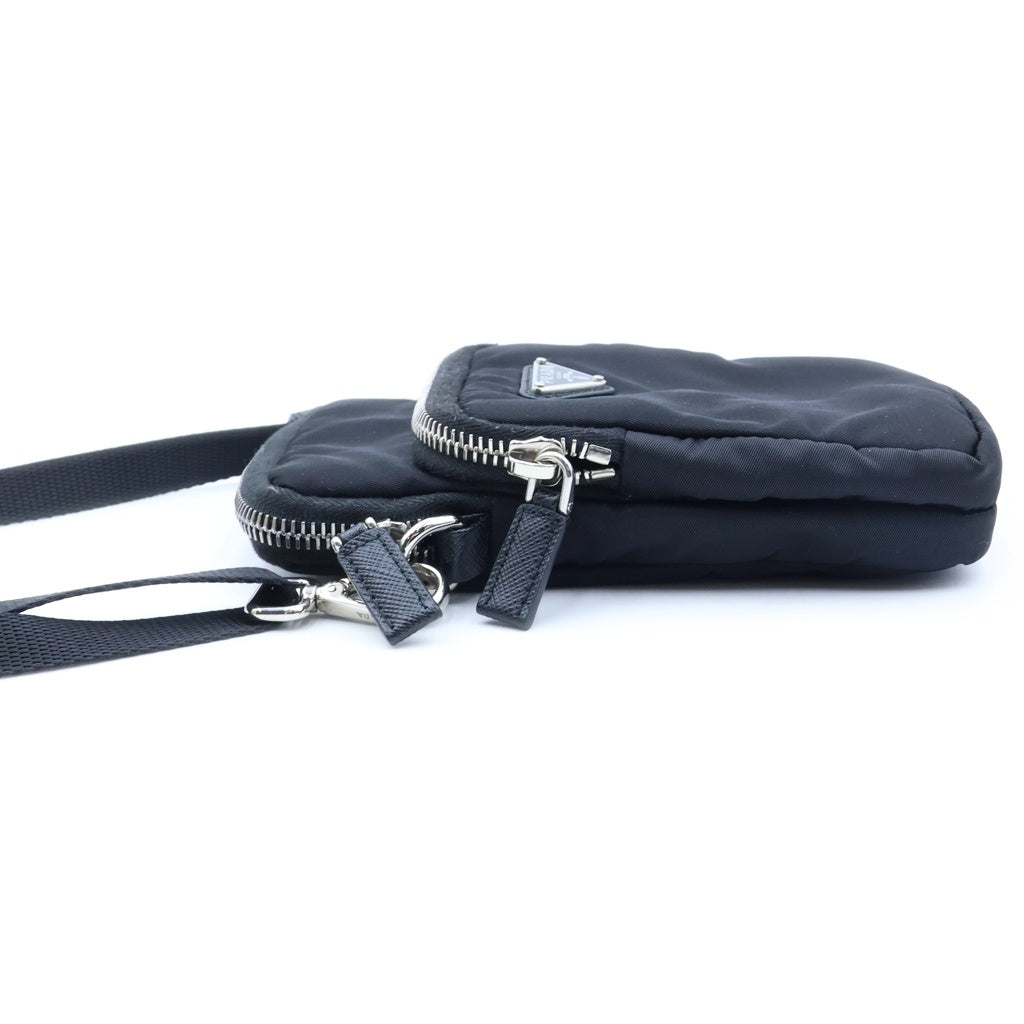 PRADA(プラダ) Re-Nylon ショルダーポーチ ショルダーバッグ ブラック ナイロン 2ZT024 シルバー金具 レディース