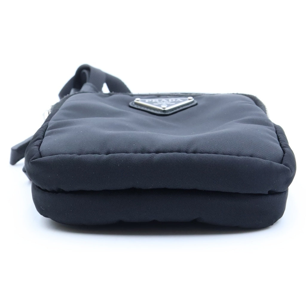 PRADA(プラダ) Re-Nylon ショルダーポーチ ショルダーバッグ ブラック ナイロン 2ZT024 シルバー金具 レディース