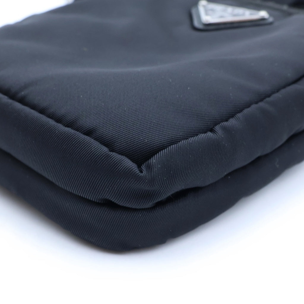 PRADA(プラダ) Re-Nylon ショルダーポーチ ショルダーバッグ ブラック ナイロン 2ZT024 シルバー金具 レディース