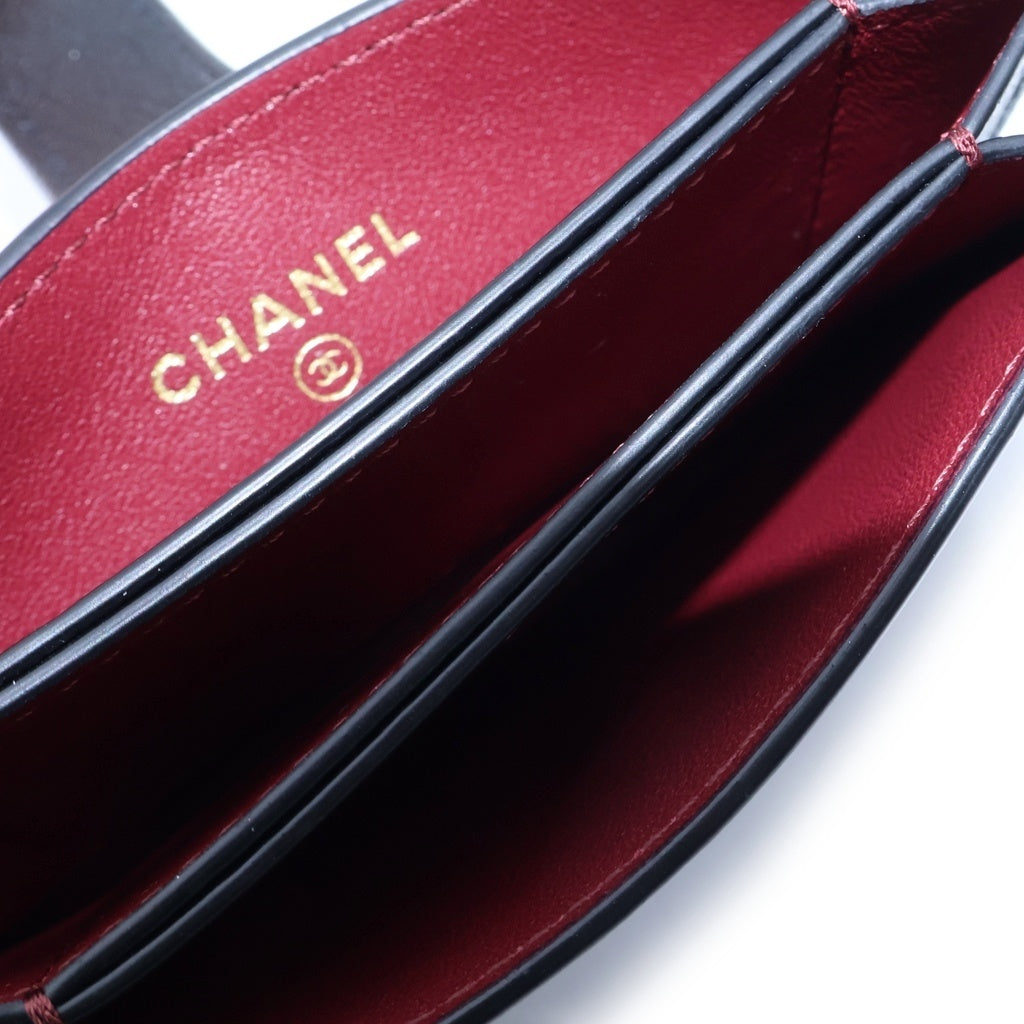 CHANEL(シャネル) ココマーク カードケース 名刺入れ ブラック レザー AP5329 ゴールド金具