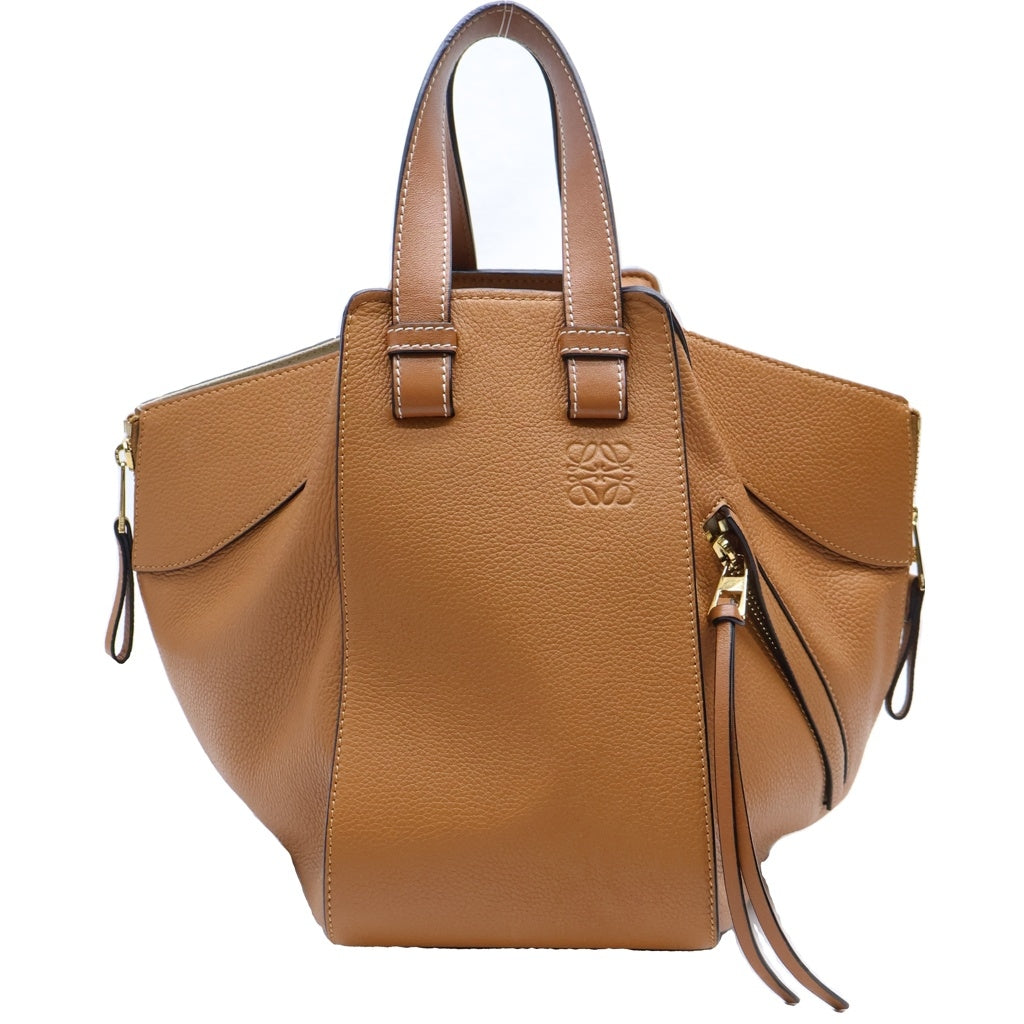LOEWE(ロエベ) ハンモック スモール 2WAYハンドバッグ ショルダーバッグ ブラウン レザー×PVC ゴールド金具 レディース
