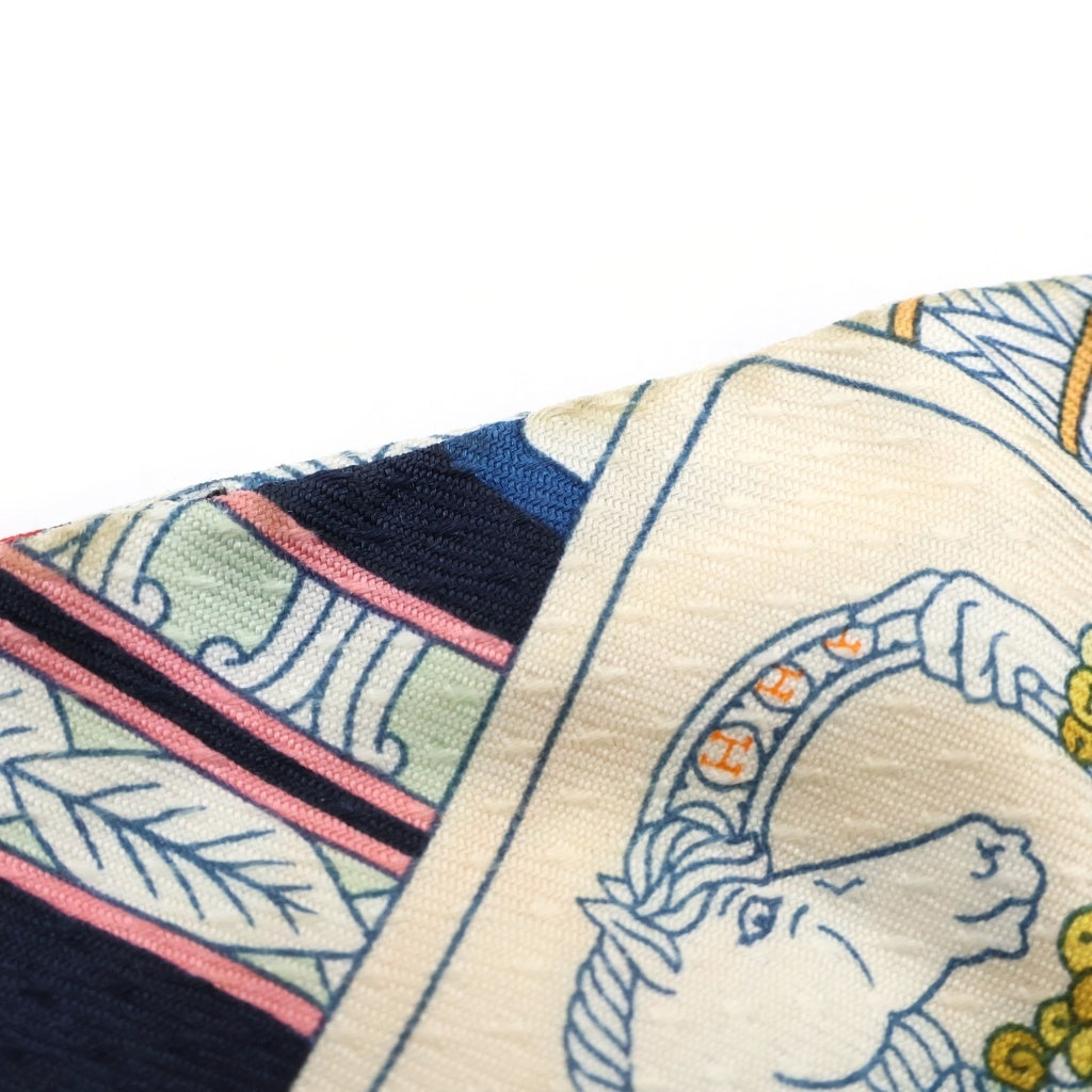 HERMES(エルメス) ツイリー DAME DE COEUR ハートのクイーン トランプ スカーフ ビジュー ストーン シルク ネイビー レディース