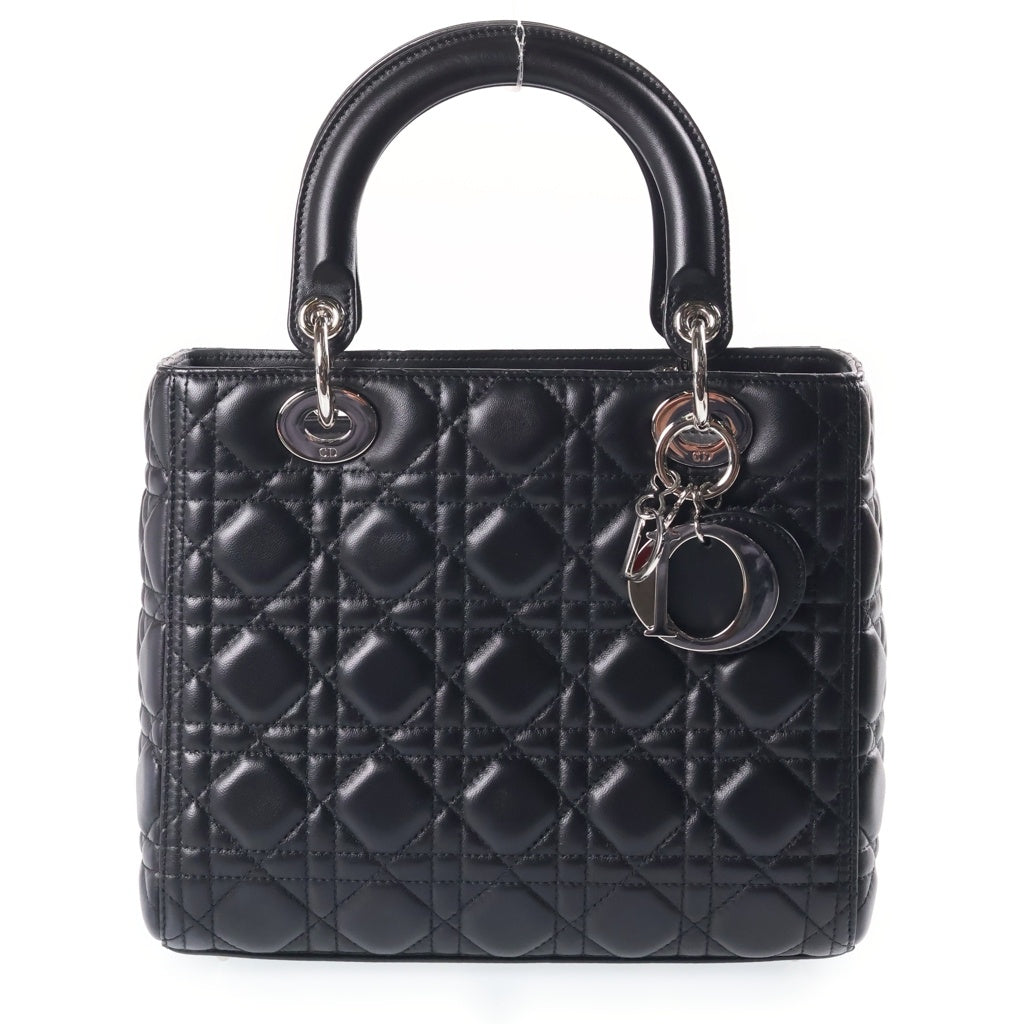 Christian Dior(クリスチャンディオール) レディディオール 2WAYハンドバッグ ショルダーバッグ ブラック レザー M0565ONGE-M900 シルバー金具 レディース