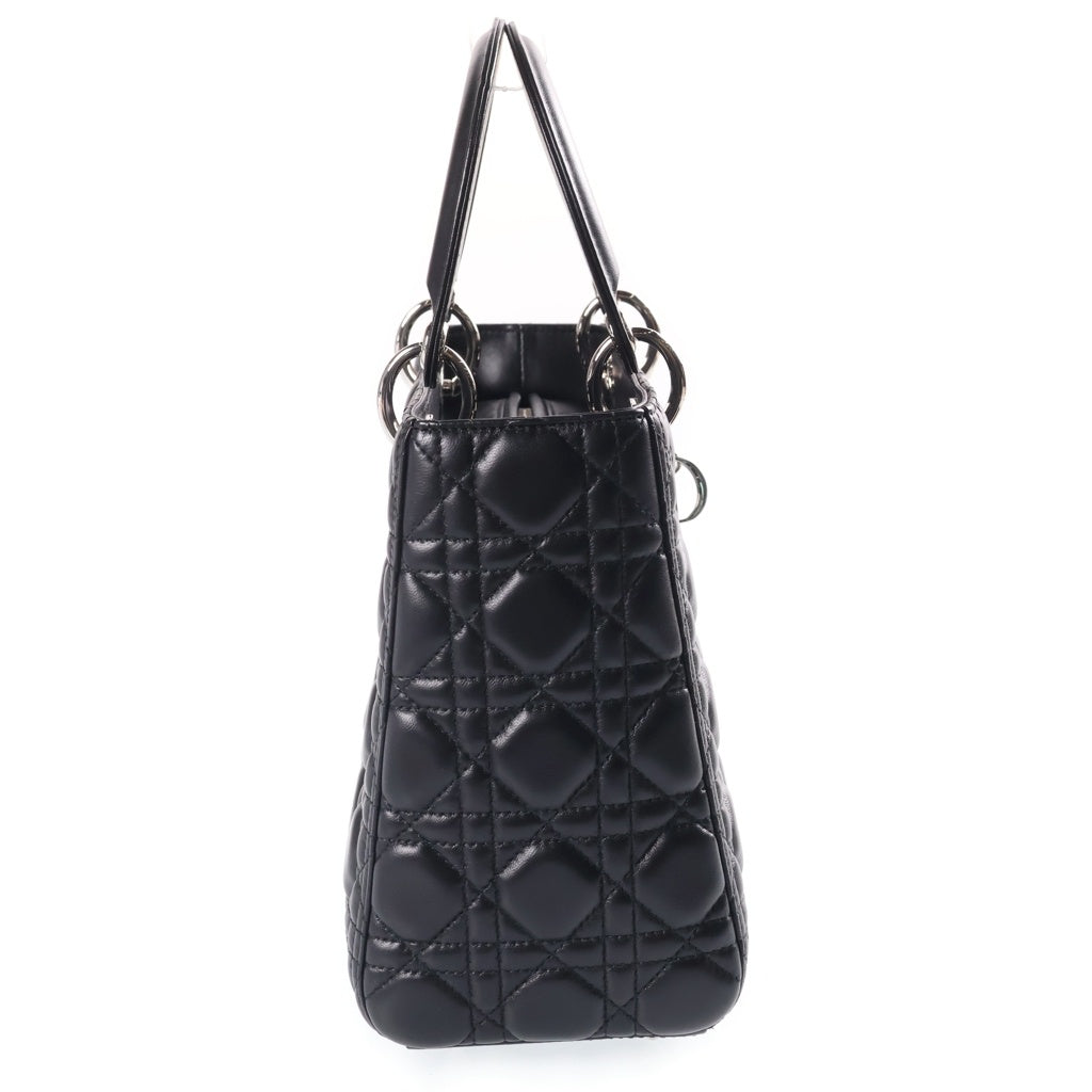 Christian Dior(クリスチャンディオール) レディディオール 2WAYハンドバッグ ショルダーバッグ ブラック レザー M0565ONGE-M900 シルバー金具 レディース