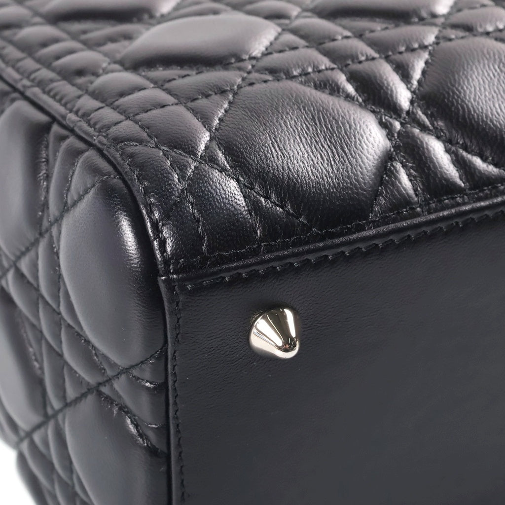 Christian Dior(クリスチャンディオール) レディディオール 2WAYハンドバッグ ショルダーバッグ ブラック レザー M0565ONGE-M900 シルバー金具 レディース