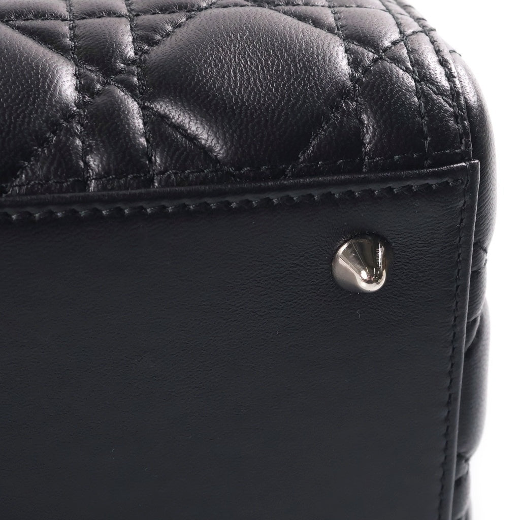 Christian Dior(クリスチャンディオール) レディディオール 2WAYハンドバッグ ショルダーバッグ ブラック レザー M0565ONGE-M900 シルバー金具 レディース