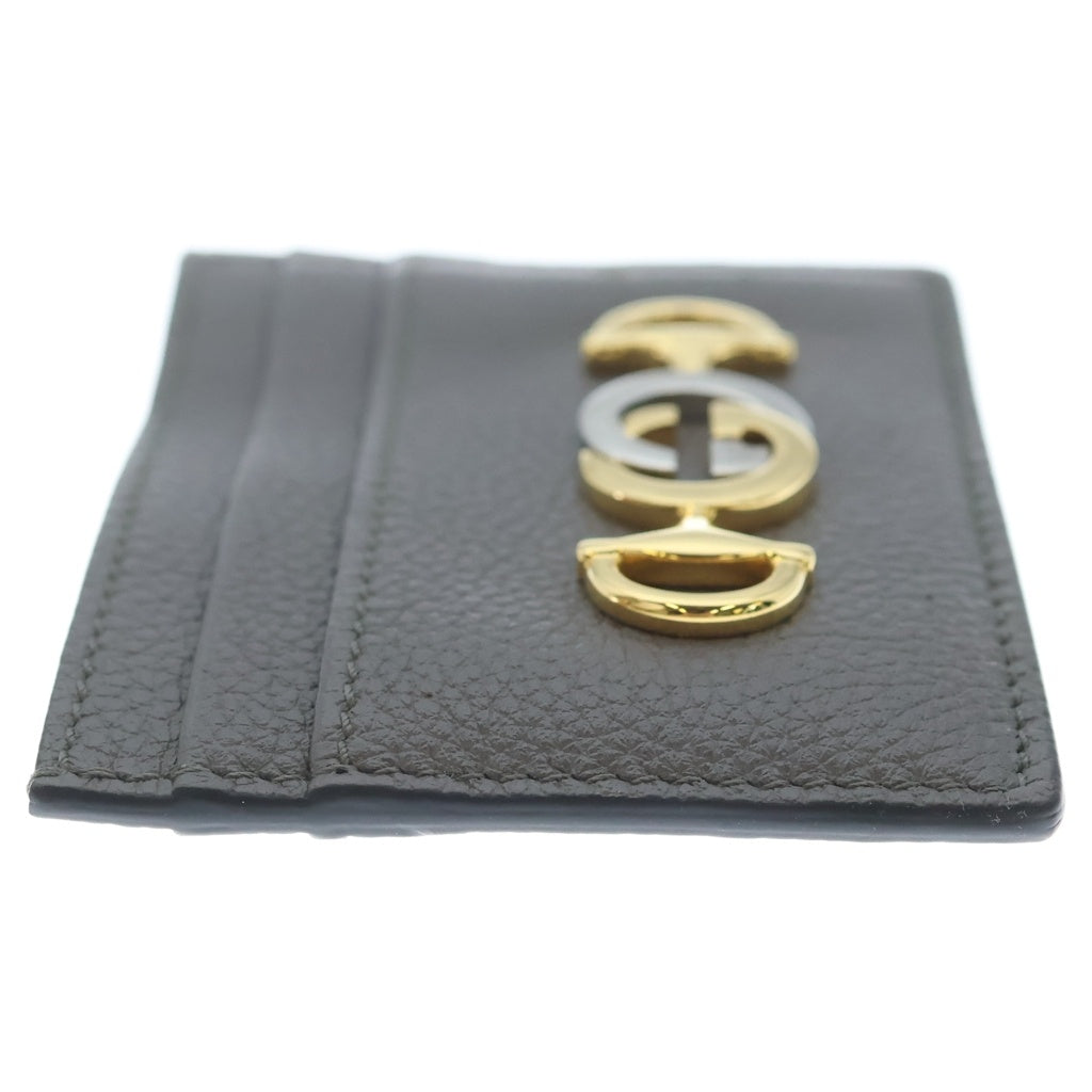 GUCCI(グッチ) ズゥミ カードケース 名刺入れ レザー グレー レディース