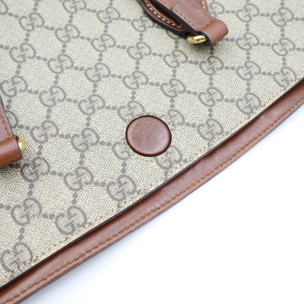 GUCCI(グッチ) GGスプリームハンドバッグ トートバッグ ベージュ×ブラウン PVC×レザー 429147 レディース