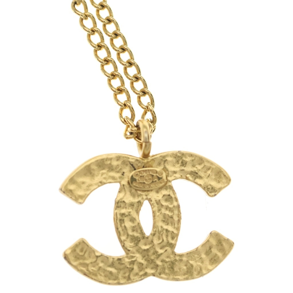 CHANEL(シャネル) ココマーク ネックレス メタル ゴールド×ブラック 豆あり 02A レディース