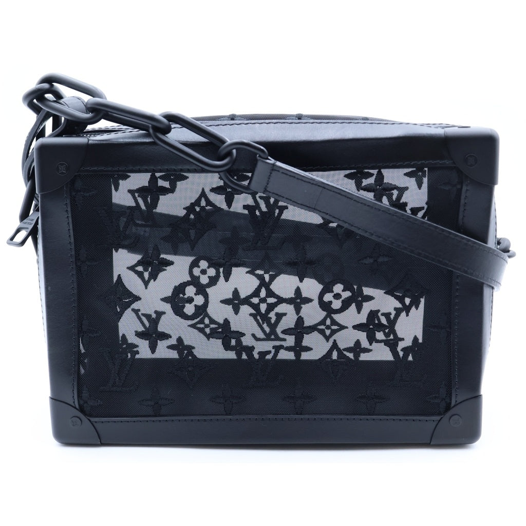 LOUIS VUITTON(ルイヴィトン) モノグラム ソフトトランク ショルダーバッグ ブラック メッシュ×レザー M53964 ICタイプ レディース