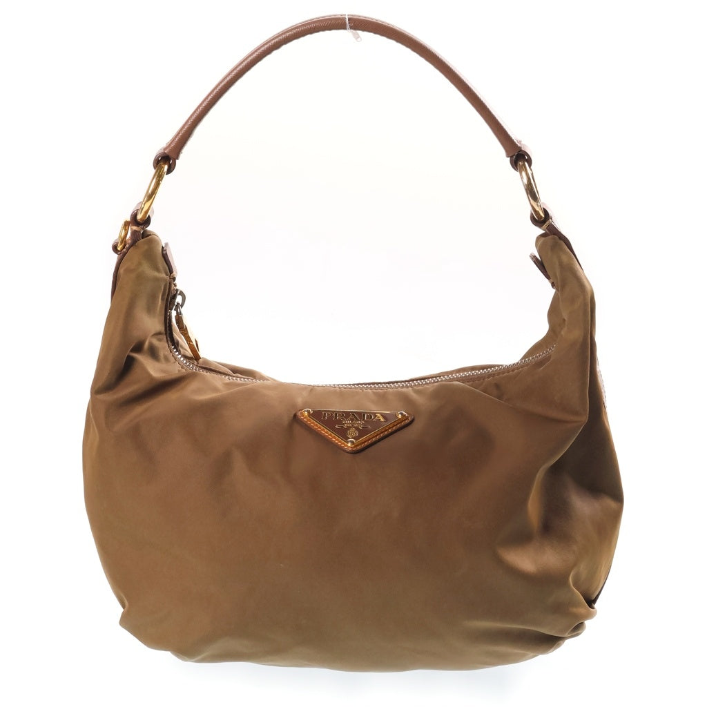 PRADA(プラダ) ワンショルダーバッグ カーキ ナイロン×レザー BR3291 ゴールド金具