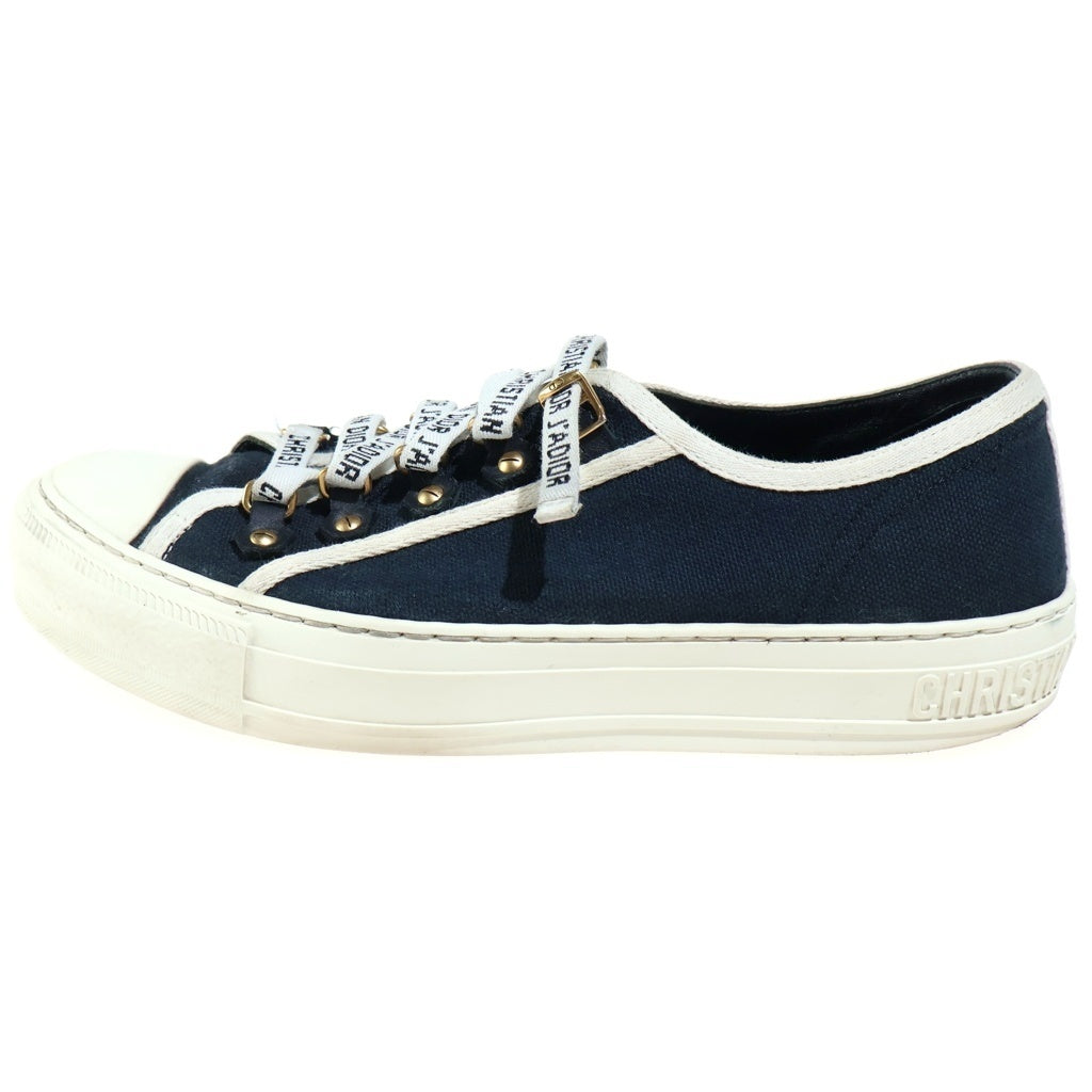 Christian Dior(クリスチャンディオール) Walk'n'Dior レースアップ キャンバスローカットスニーカー ブラック #37 レディース