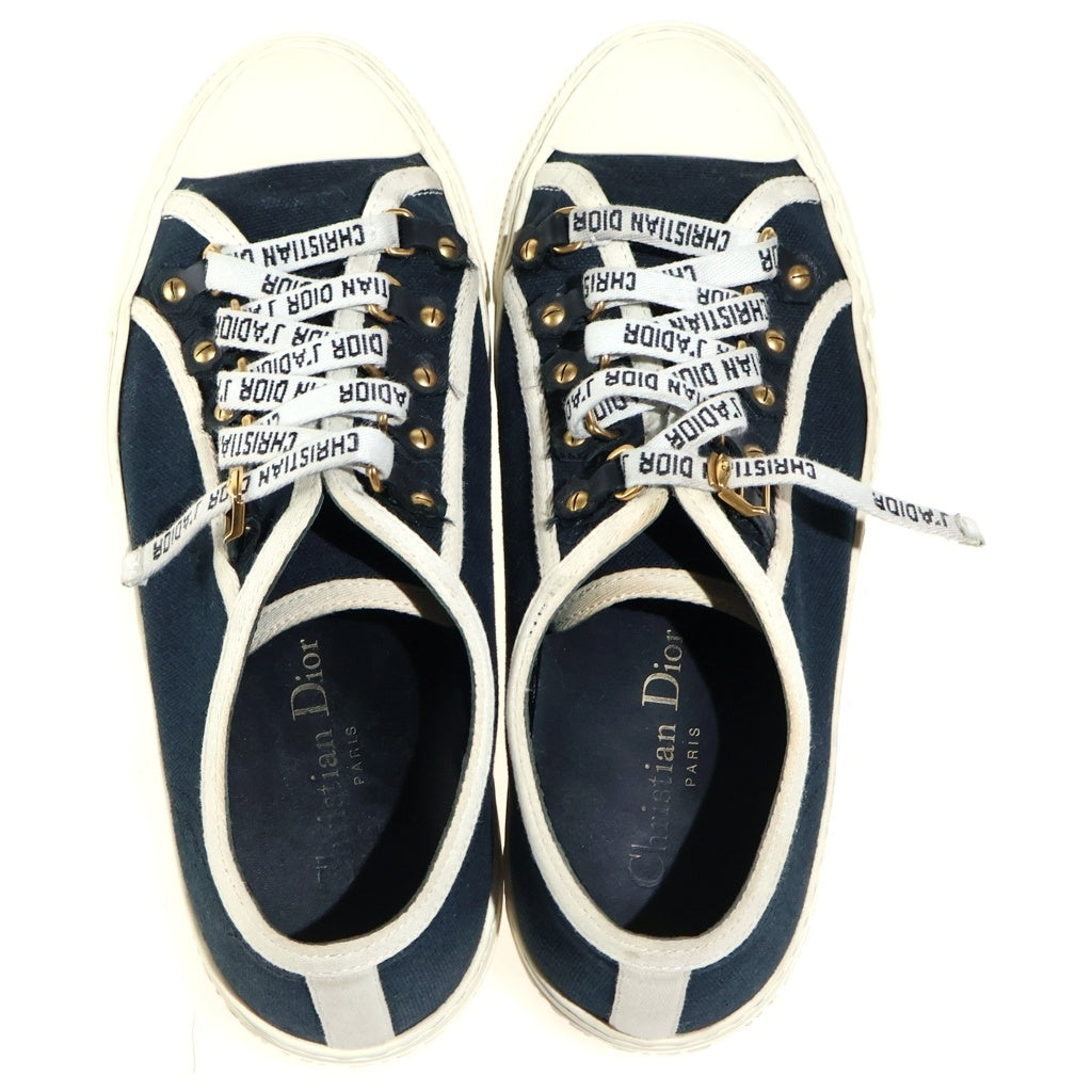 Christian Dior(クリスチャンディオール) Walk'n'Dior レースアップ キャンバスローカットスニーカー ブラック #37 レディース