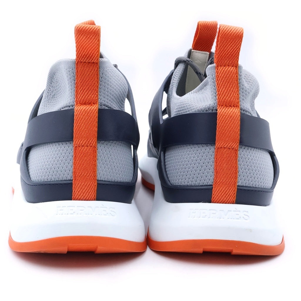 HERMES(エルメス) カタナ メッシュ ローカットスニーカー ブラック×グレー×オレンジ #44