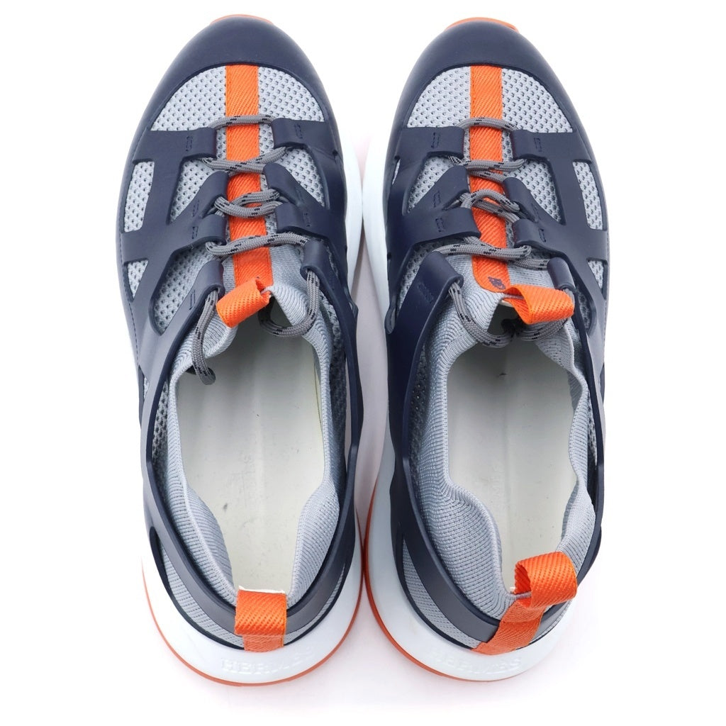 HERMES(エルメス) カタナ メッシュ ローカットスニーカー ブラック×グレー×オレンジ #44