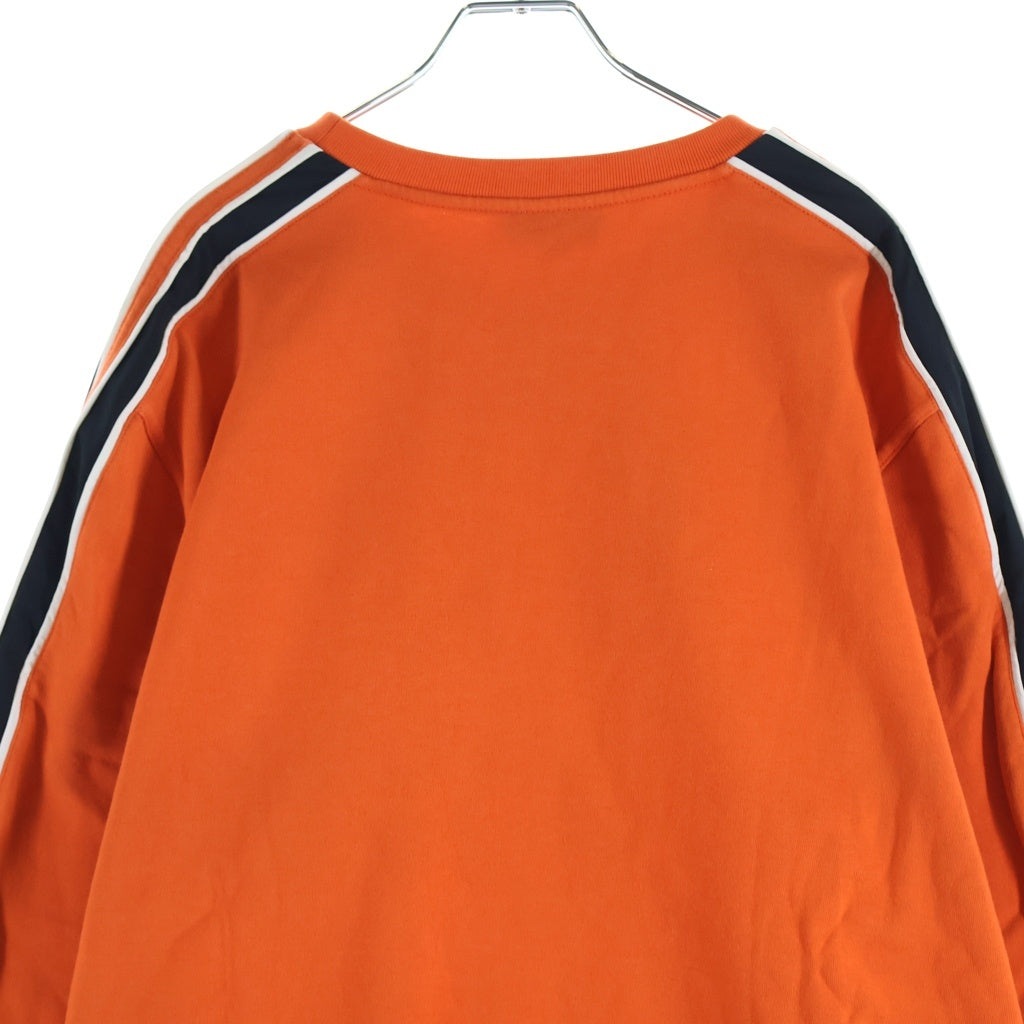 HERMES(エルメス) 袖Hロゴラインデザイン コットン長袖ニット トレーナー オレンジ 22-5763