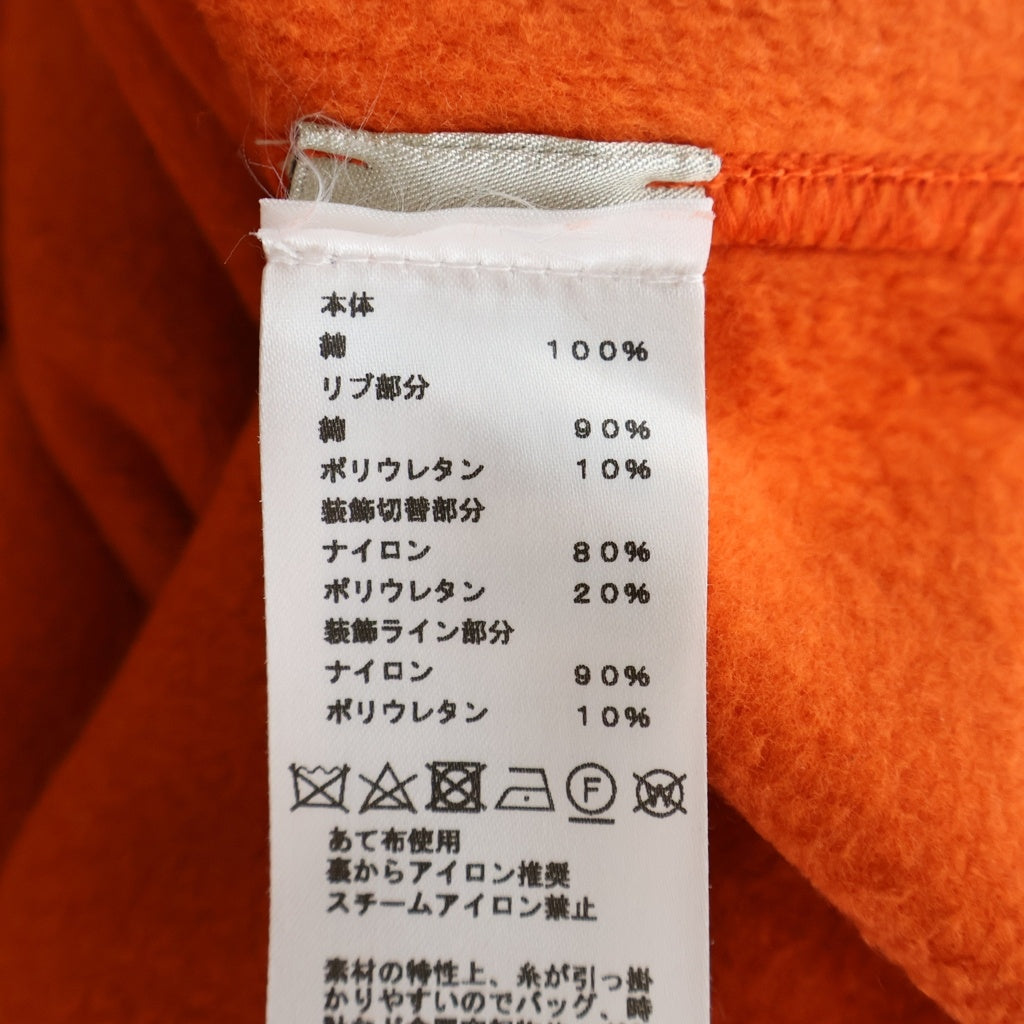 HERMES(エルメス) 袖Hロゴラインデザイン コットン長袖ニット トレーナー オレンジ 22-5763