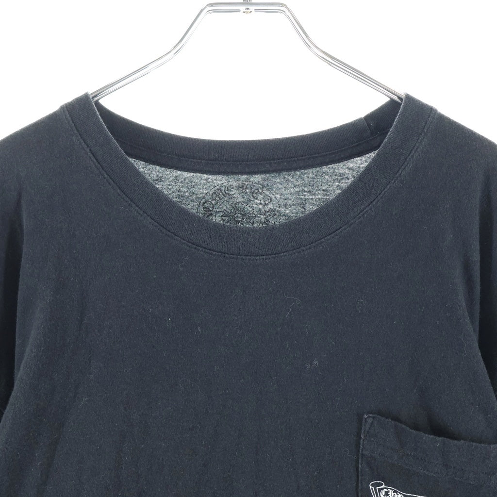 CHROME HEARTS(クロムハーツ) マルチカラー セメタリークロス スクロールラベル プリント ロングスリーブ 長袖 Tシャツ カットソー ブラック