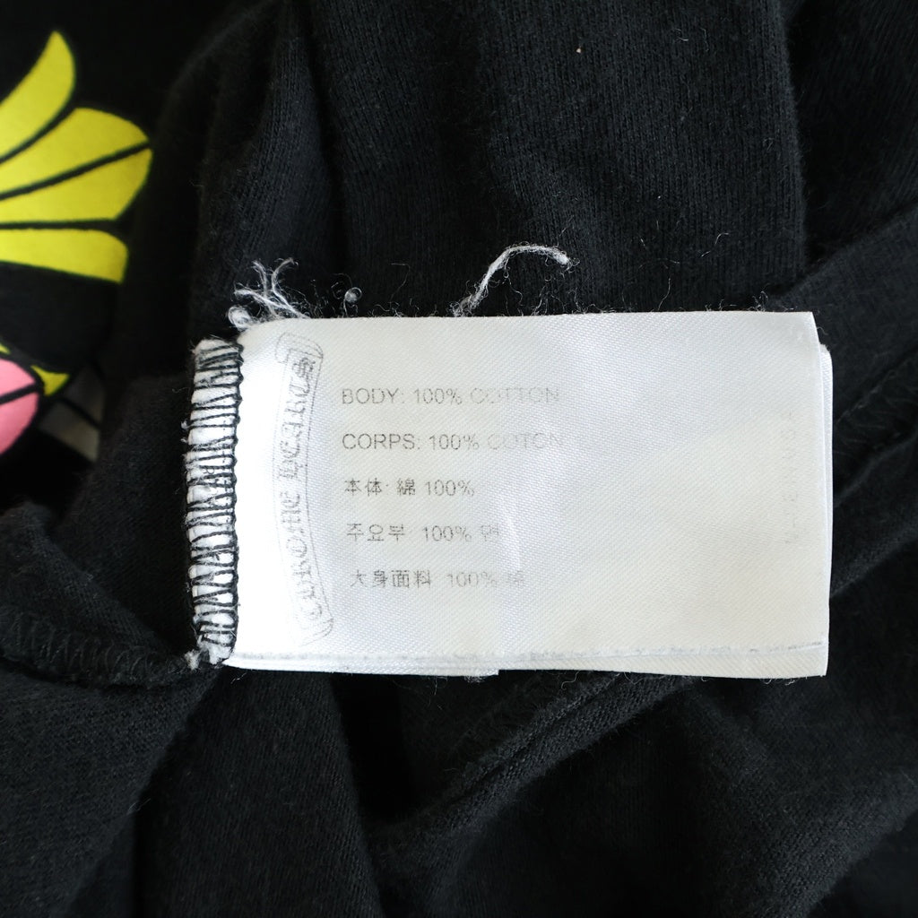 CHROME HEARTS(クロムハーツ) マルチカラー セメタリークロス スクロールラベル プリント ロングスリーブ 長袖 Tシャツ カットソー ブラック