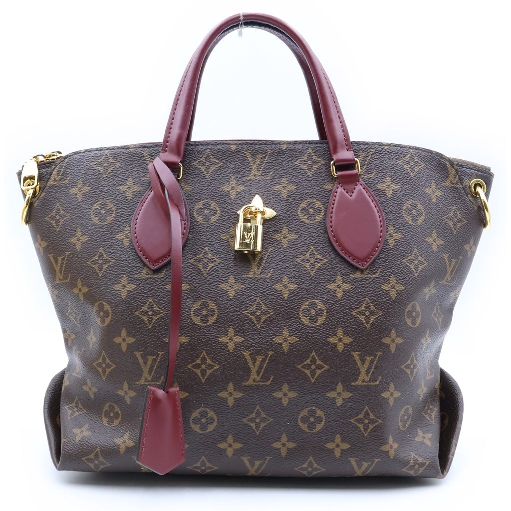 LOUIS VUITTON(ルイヴィトン) モノグラム フラワージップドトートMM ブラウン PVCレザー RFID M44348 レディース
