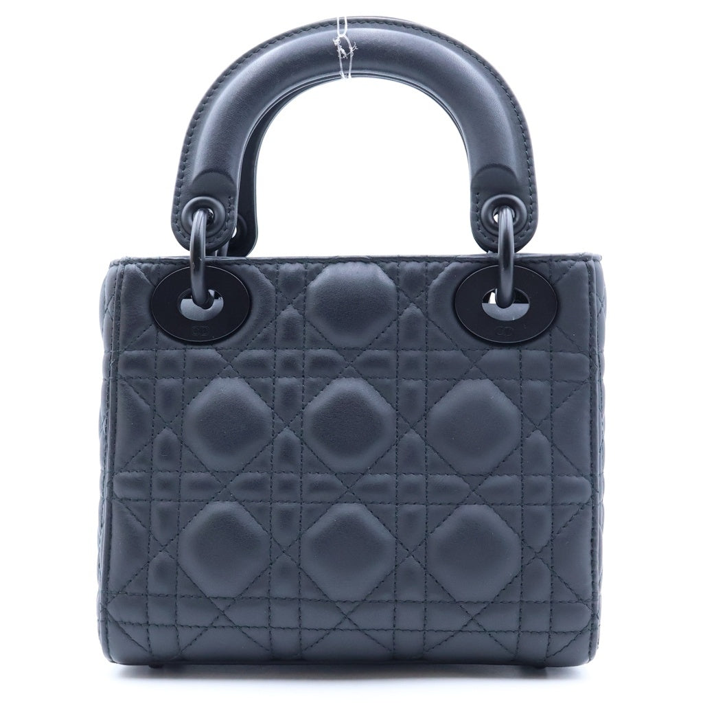 Christian Dior(クリスチャンディオール) レディディオール ミニ ウルトラマット 2WAYハンドバッグ ショルダーバッグ ブラック レザー ブラック金具 レディース