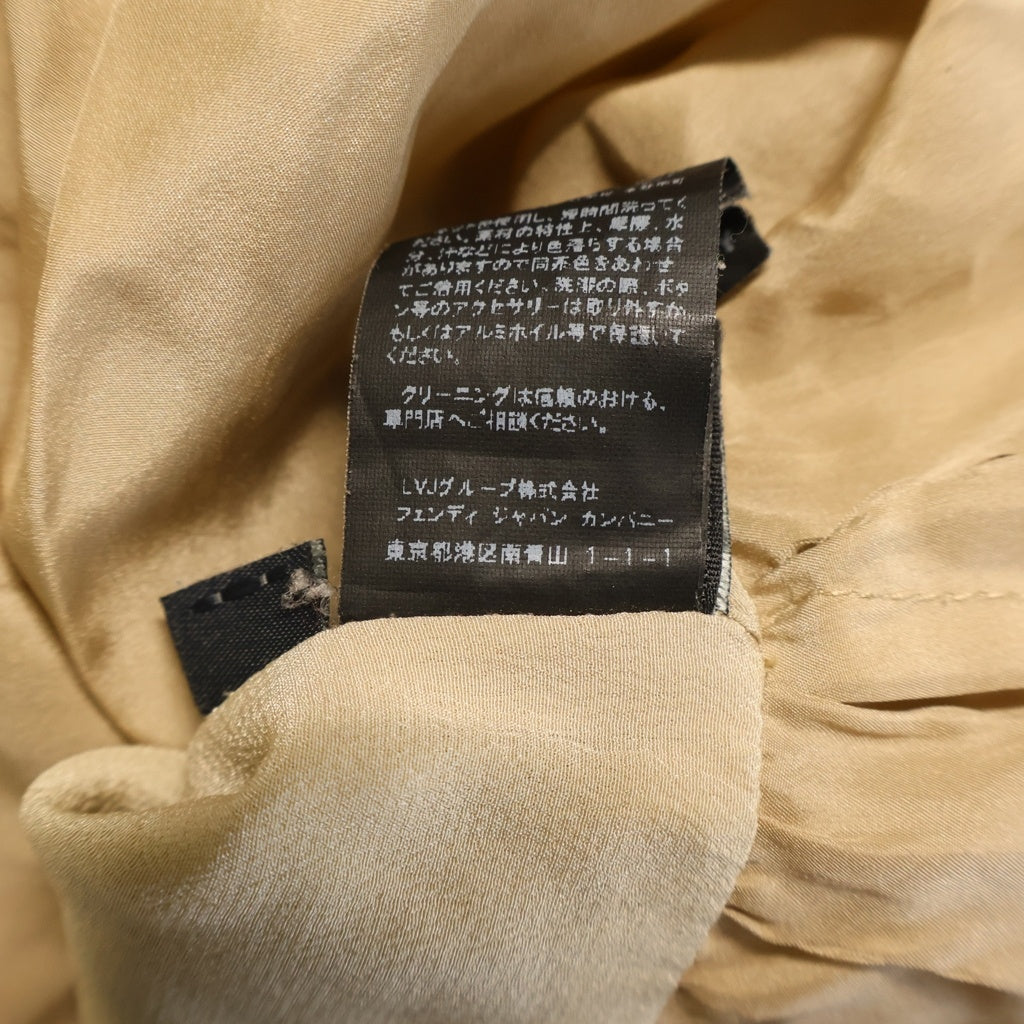 FENDI(フェンディ) 裾レースフリル バックジップ半袖ワンピース ベージュ #38 FD6564 レディース