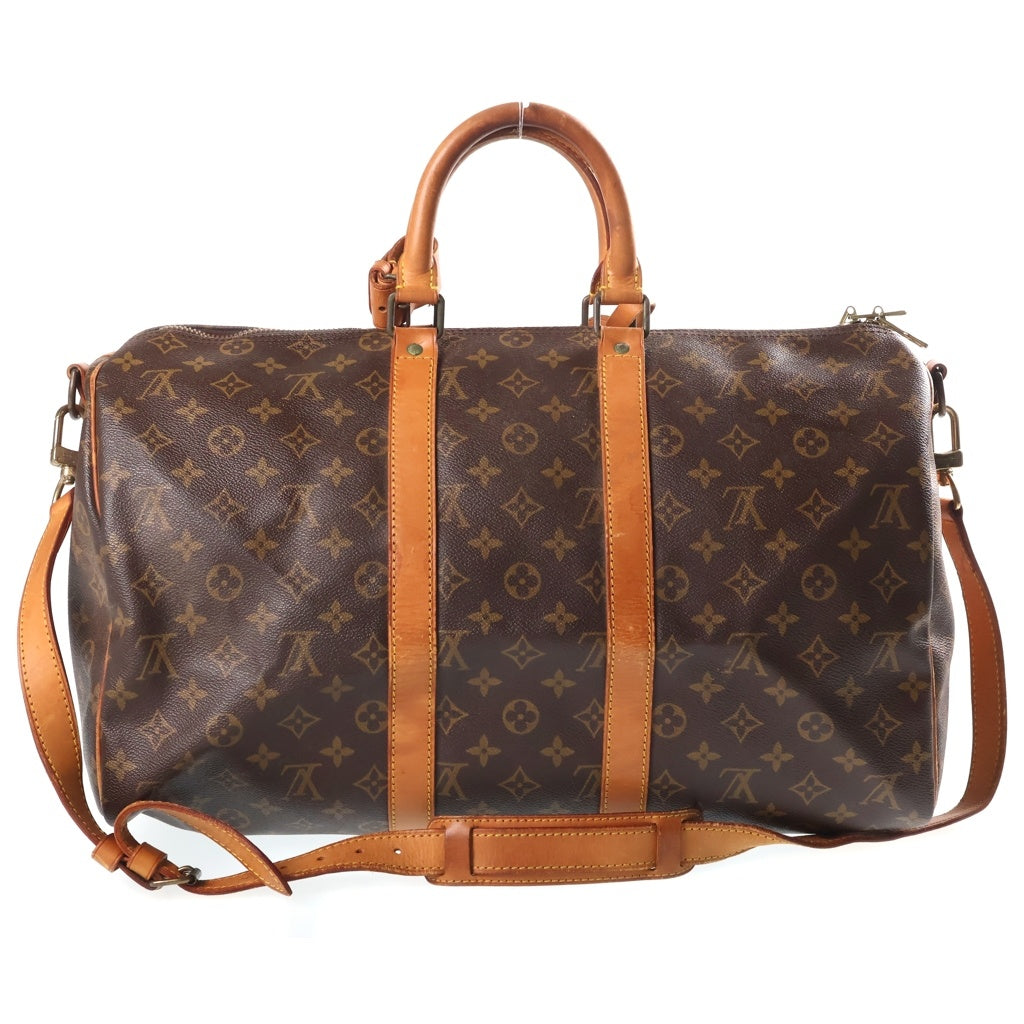 LOUIS VUITTON(ルイヴィトン) モノグラム キーポルバンドリエール45 ボストンバッグ トラベルバッグ ハンドバッグ ショルダーバッグ ブラウン レザー×PVC M41418 ゴールド金具 レディース