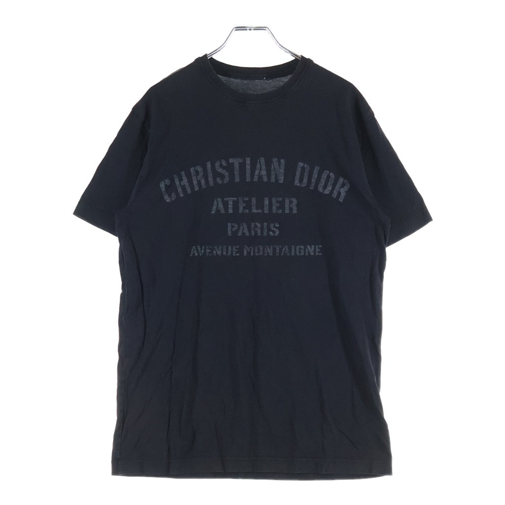 Christian Dior(クリスチャンディオール) アトリエロゴプリント 半袖Tシャツ カットソー ブラック #XS 043J615A0589 レディース