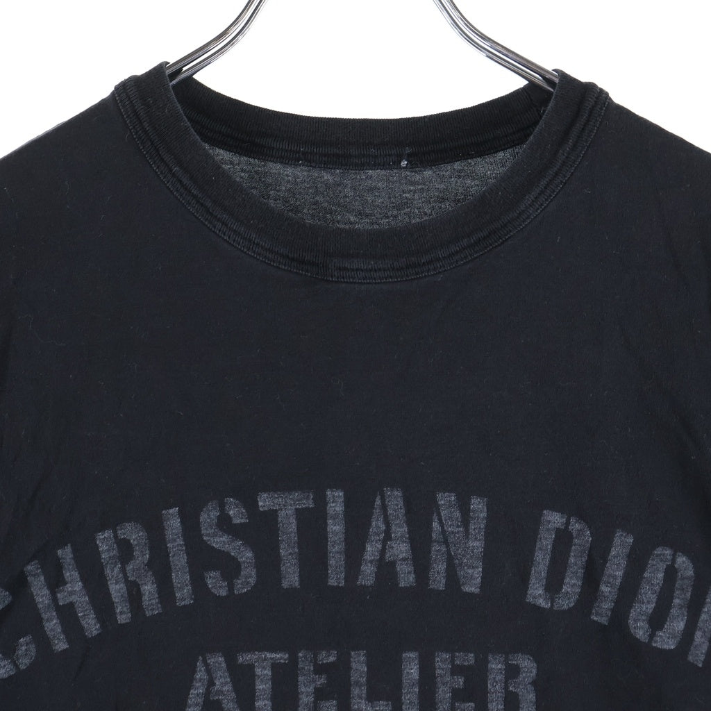 Christian Dior(クリスチャンディオール) アトリエロゴプリント 半袖Tシャツ カットソー ブラック #XS 043J615A0589 レディース