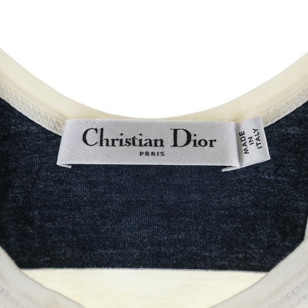 Christian Dior(クリスチャンディオール) ディオリビエラ ボーダー ノースリーブロングワンピース アイボリー×ネイビー #M 443R10A4121 レディース