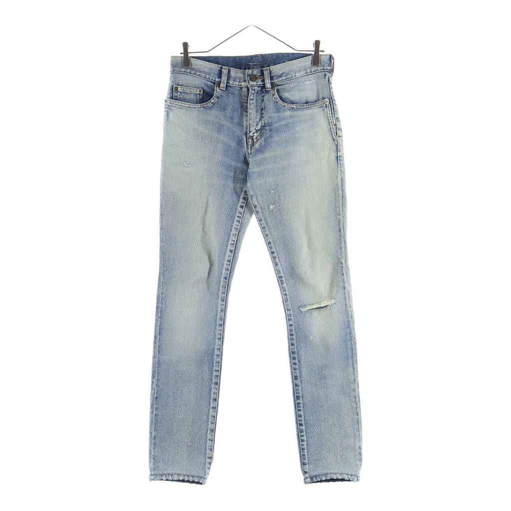 SAINT LAURENT PARIS(サンローランパリ) ダメージ加工デニム スキニーパンツ ジーンズ インディゴブルー #27 527389 レディース