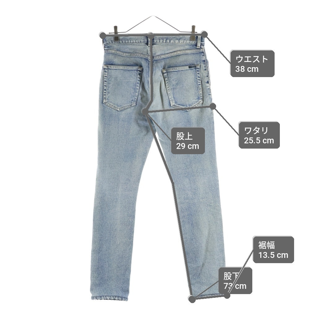 SAINT LAURENT PARIS(サンローランパリ) ダメージ加工デニム スキニーパンツ ジーンズ インディゴブルー #27 527389 レディース