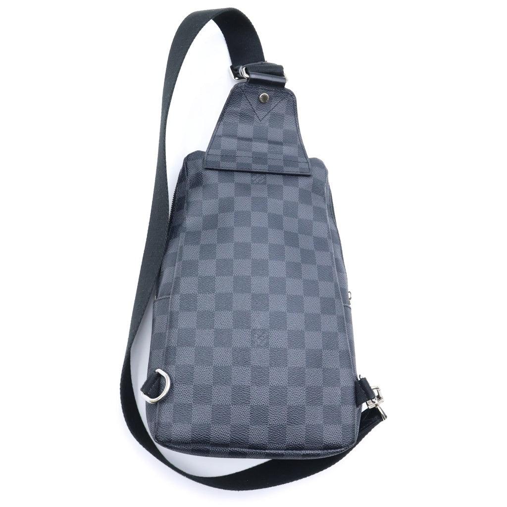 LOUIS VUITTON(ルイヴィトン) ダミエ グラフィット アヴェニュー スリングバッグ ボディバッグ ショルダーバッグ ブラック レザー×PVC N41719 シルバー金具 レディース