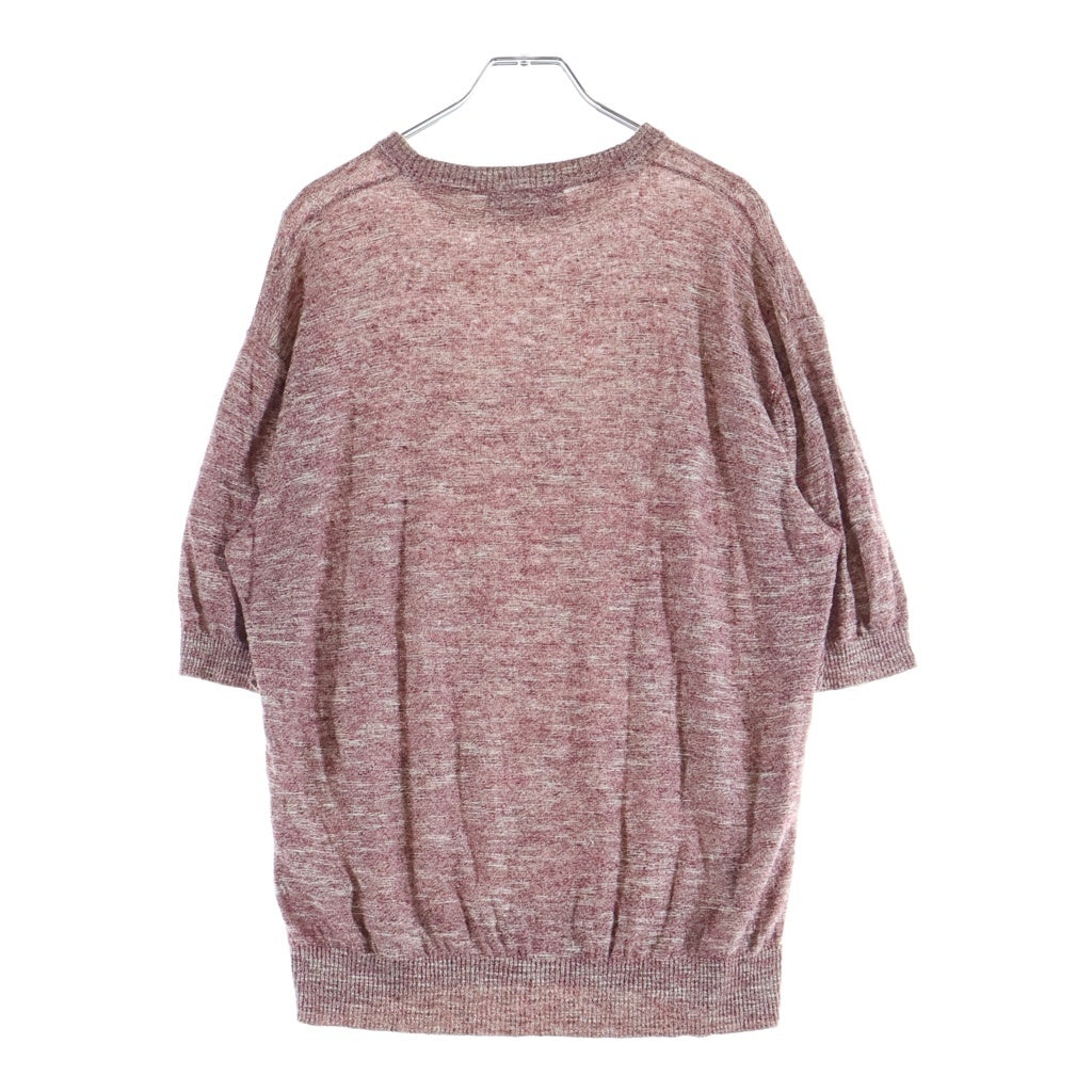 Loro Piana(ロロピアーナ) クルーネック半袖サマーニット ボルドー ワインレッド #48