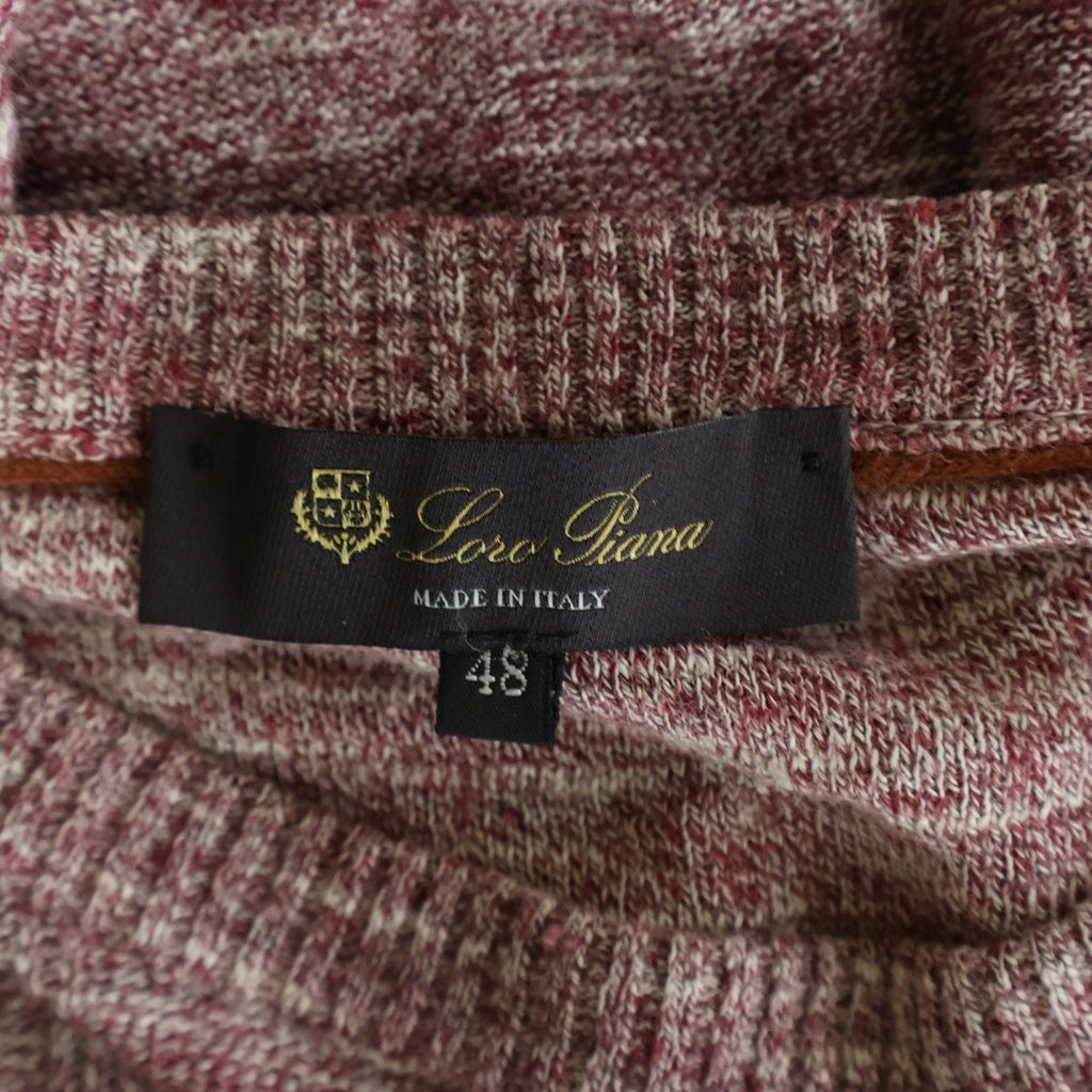 Loro Piana(ロロピアーナ) クルーネック半袖サマーニット ボルドー ワインレッド #48